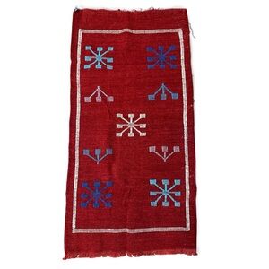Moroccan Red Hand Woven Berber Rug